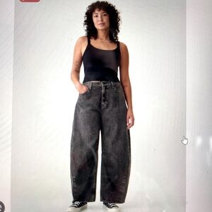 Gap High Rise Horseshoe Jeans, Washed Black, size 31/12